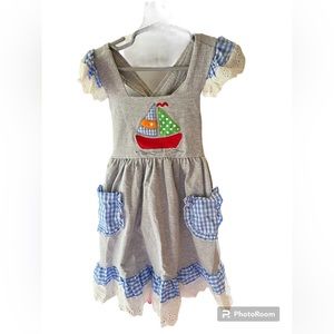 New sail boat patch, crisscross back dress